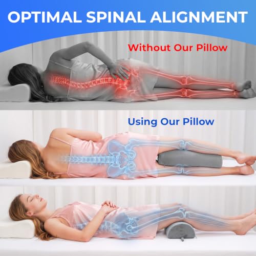 Knee Pillow for Back Sleeping - Memory Foam Leg Support for Lower Back Pain