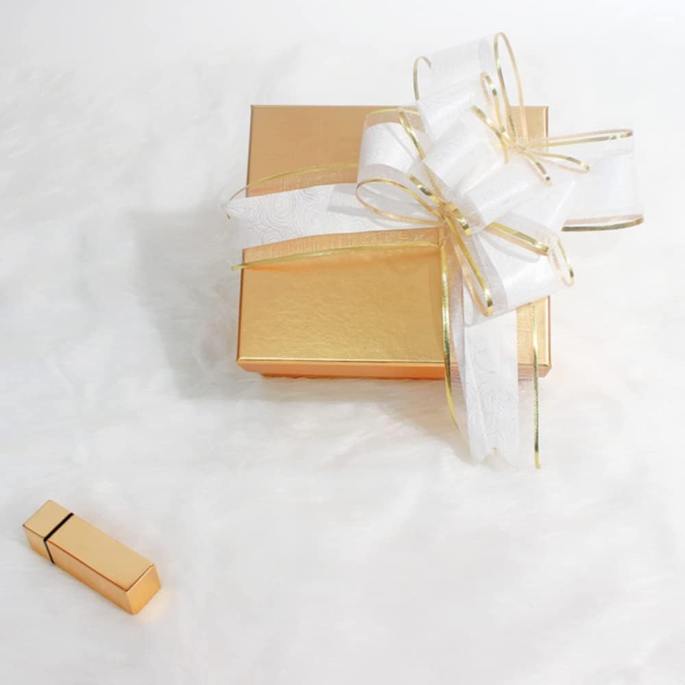 Skiennix Pull Bows - 15 PCS Large Gift Bows for Wrapping | White with Tulle & Gold Line, 6 Inches