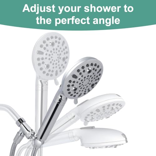 Filtered Handheld Shower Head with 2 Filters, High Pressure, Metal Holder - Premium Chrome / 2.5 GPM