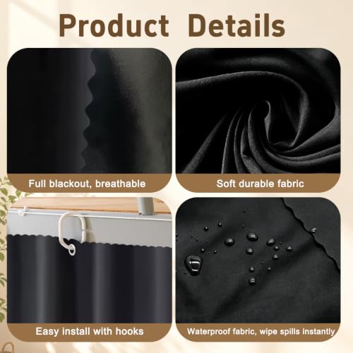 Bunk Bed Curtains 2 Pack Blackout Privacy Panels for Dorms & Loft Beds