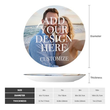10 Inch Personalized Decorative Ceramic Plate with Stand - Custom Image & Text Birthday Gift