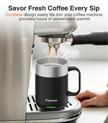 Self-Heating Coffee Mug 14oz with Black Finish & Smart Temperature Control
