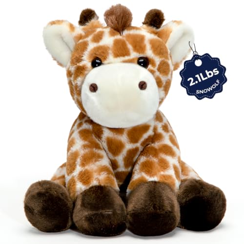 Weighted Giraffe Stuffed Animal Toy, 9 Inch Plush Pillow, 2.1 Lb