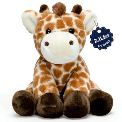 Weighted Giraffe Stuffed Animal Toy, 9 Inch Plush Pillow, 2.1 Lb