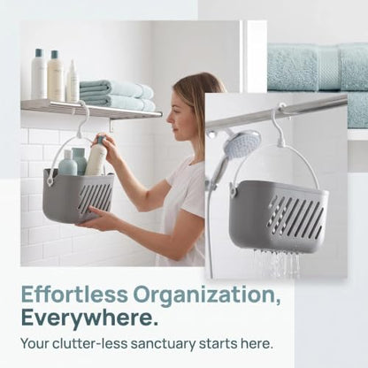 Hanging Shower Caddy 2 Pack Waterproof Bathroom Organizer No Drilling
