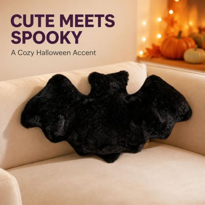 Halloween Bat Throw Pillow 18x9 Inch Cozy Gothic Indoor Decor - 1Pc