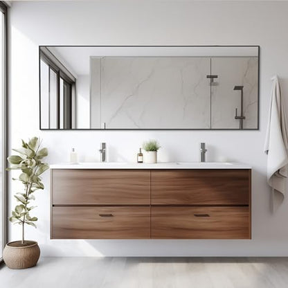 InfiniPower 64"¡¿21" Hanging Mirror, Large Length for Home Wall Decor, Tall Aluminum Frame Mirror for Bedroom Decor, Black