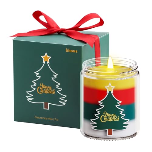Christmas Candles - Christmas Gift for Women, Aromatherapy Scented Candle, Natural Soy Wax Vanilla 7oz - Christmas Vanilla
