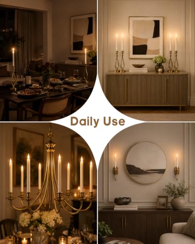 Real Wax LED Flameless Taper Candles 9.8in Window Candles with Remote 6 Pack - Variation of THIS listing