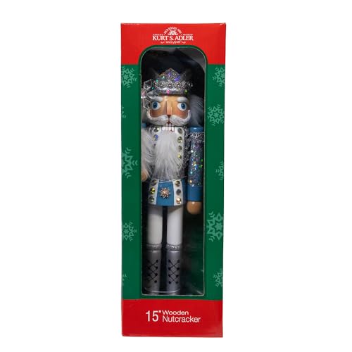 Decorative Blue & Platinum Nutcracker - 15 Inch Holiday Centerpiece