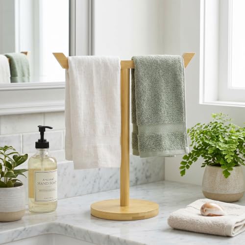 Bamboo & Wooden Hand Towel Holder Stand for Kitchen & Bathroom