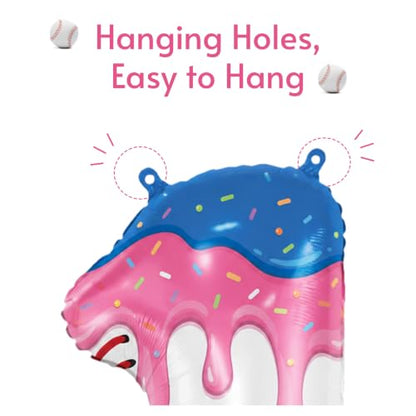 Pink Baseball Drip Number 7 Balloon for Birthday Party Decorations