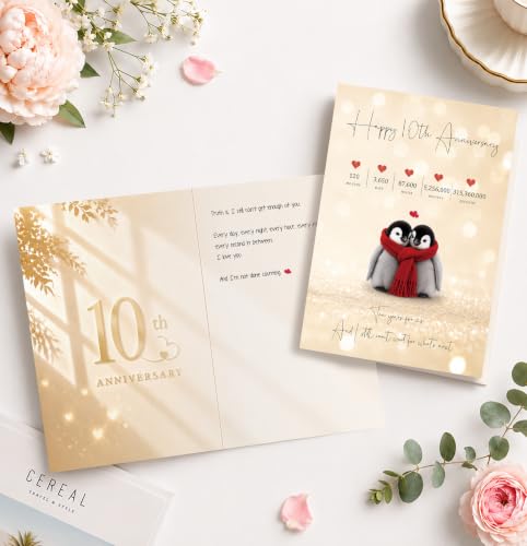 Funny 10th Anniversary Card - Sweet Wedding Gift for Couple - Isenwill