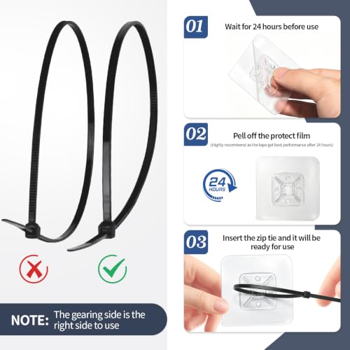 12 Pcs Black Christmas Garland Hangers with Transparent Zip Tie Mounts