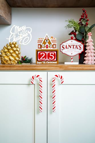 Large Candy Cane Handle Covers 8 Pack - Festive Holiday Cabinet Decor