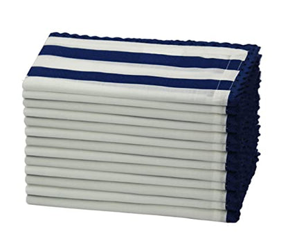 Blue Lace Cloth Napkins Set of 12 - 18x18 Inch Cotton Dinner Napkins
