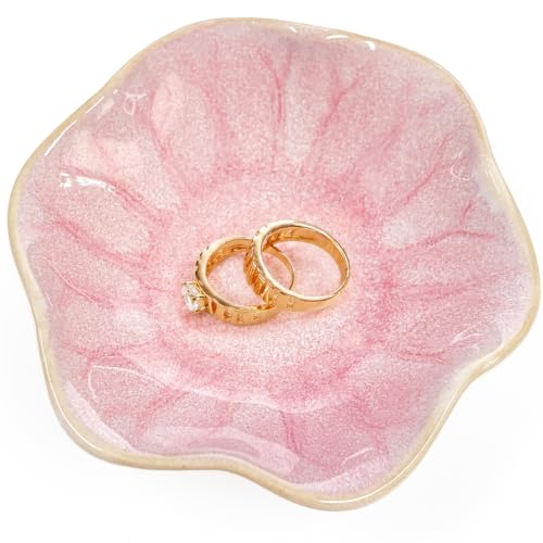 Ceramic Jewelry Dish with Lotus Leaf Design - Ring, Earring & Necklace Holder