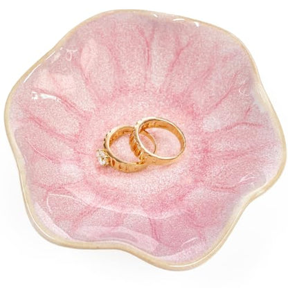 Ceramic Jewelry Dish with Lotus Leaf Design - Ring, Earring & Necklace Holder