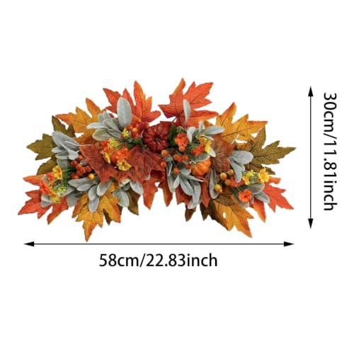 Fall Harvest Teardrop Swag - Arched Autumn Wreath & Basket Decor