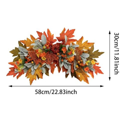 Fall Harvest Teardrop Swag - Arched Autumn Wreath & Basket Decor