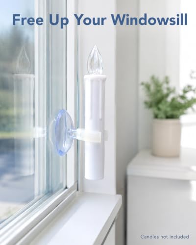 24 Pack Window Candle Suction Cup Holders for Christmas & Holiday Decor