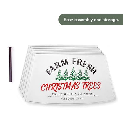 Oversized Galvanized Christmas Tree Collar - White Adjustable Metal Base Cover, 36 Inch Diameter - Rustic & Contemporary Holiday Decor