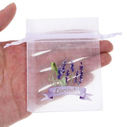 30 Pcs Drawstring Linen Sachet Bags for Lavender Storage - White Mesh