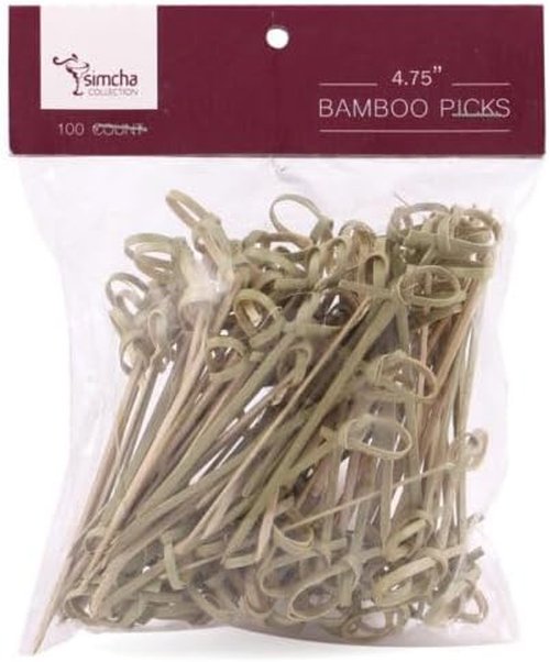 Bamboo Wooden Cocktail Picks - 4.7 Inch Skewers for Appetizers, Drinks & Party Décor | 100 Count