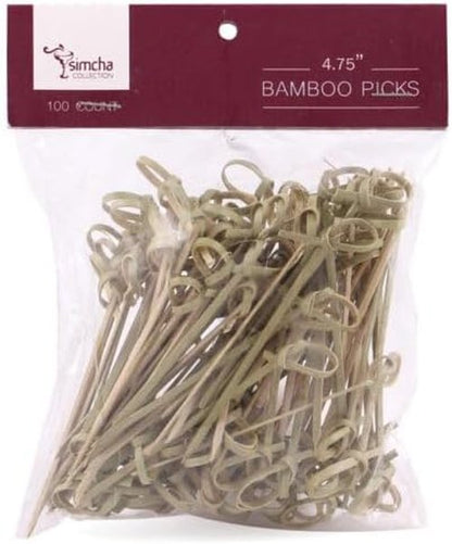 Bamboo Wooden Cocktail Picks - 4.7 Inch Skewers for Appetizers, Drinks & Party Décor | 100 Count