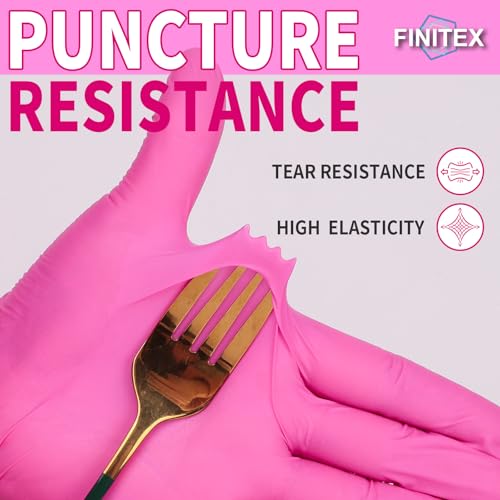 FINITEX Nitrile Disposable Latex-Free Gloves - 3.5mil 100PCS/Box 9inch Long Powder-Free Guantes de Nitrilo Cleaning Medical Exam Food Cooking Glove (100, Large)