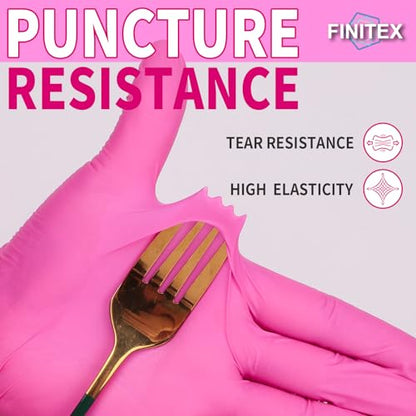 FINITEX Nitrile Disposable Latex-Free Gloves - 3.5mil 100PCS/Box 9inch Long Powder-Free Guantes de Nitrilo Cleaning Medical Exam Food Cooking Glove (100, Large)