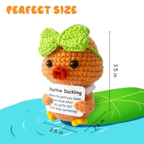 Positive Crochet Duckling Gift - Inspirational Animal Decor for Kids & Adults