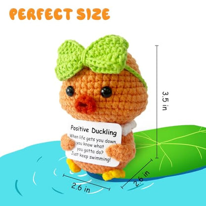 Positive Crochet Duckling Gift - Inspirational Animal Decor for Kids & Adults