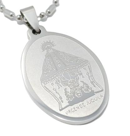 Virgin Stainless Steel Religious Pendant with 60cm Chain - Juquila Model 373