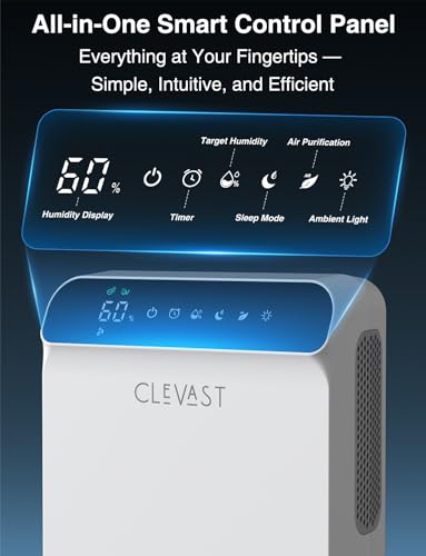 2L Compact Dehumidifier for Bedroom Bathroom with Drain Hose Quiet 500 Sq.ft