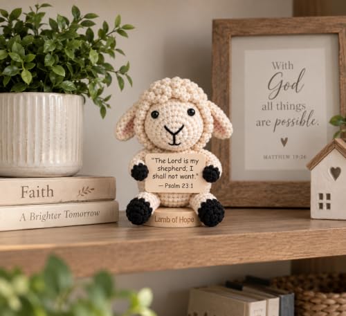 Christian Bible Verse Signs Crochet Decor Gift - Religious Affirmation for Home & Office