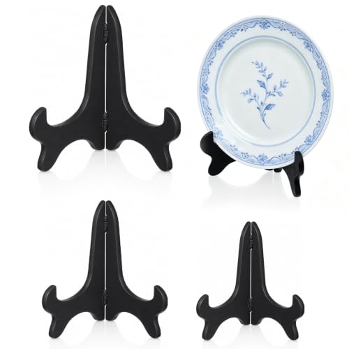Small Plate Display Stand Set - Adjustable Plastic Support for Plates & Frames, 3 Sizes