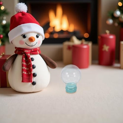 2 Pack Clear Glass Snow Globes Refillable DIY Christmas Ornaments