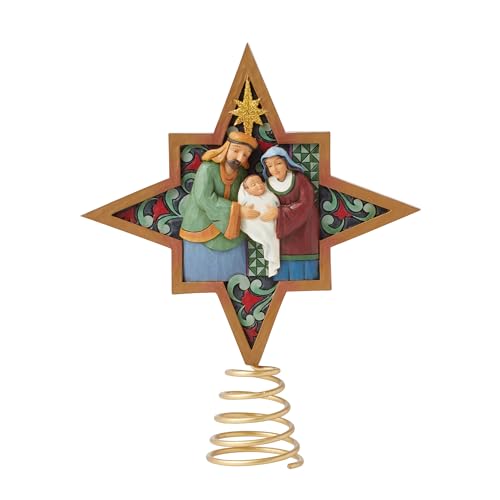 Christmas Tree Topper Nativity Star with Angels 9 Inch Holiday Decor