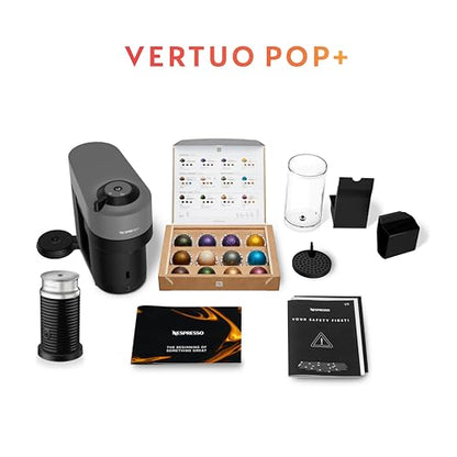 Nespresso Vertuo Pop+ Coffee and Espresso Maker by Breville with Milk Frother, Dark Grey