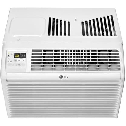 LG 6,000 BTU Window Air Conditioner, 115V, Cools 250 Sq.Ft. for Bedroom, Den, Living Room, Quiet Operation, with Remote, 2 Cooling & Fan Speeds, 2-Way Air Deflection, Auto Restart, White