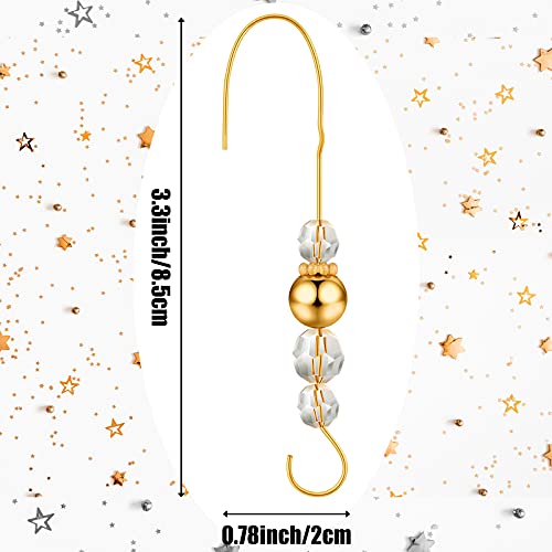 Christmas Ornament Hooks 35 Pack Gold Wire Acrylic Crystal Hangers 5 Styles