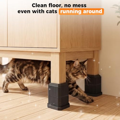 3.7 Inch Bed Risers - Black Adjustable Furniture Risers for Heavy Loads