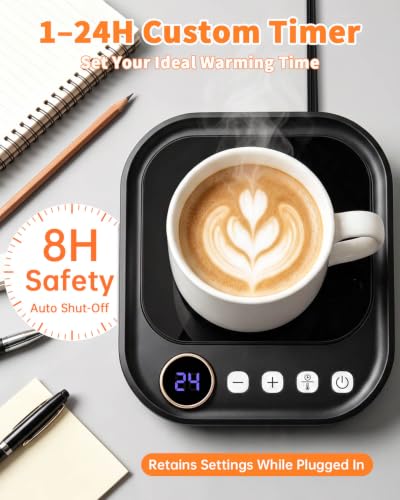 Coffee Mug Warmer Desk Heater with Adjustable Temperature & Timer
