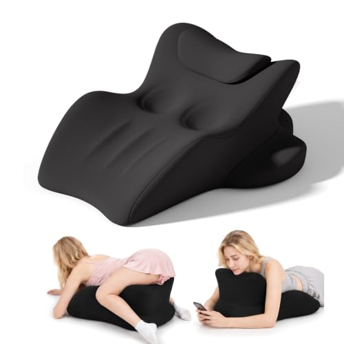Large Ergonomic Wedge Pillow - Black Support Cushion for Reading & Relaxing