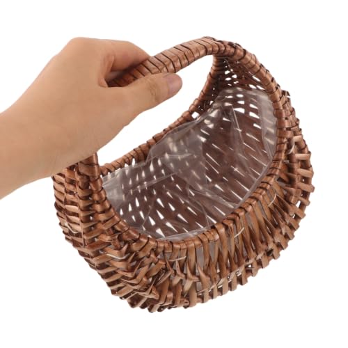 Wedding Flower Basket with Handle - Handwoven Willow Rustic Decor