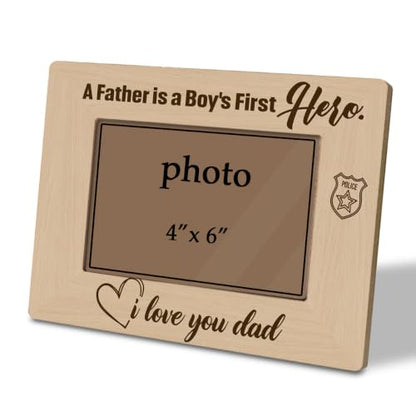 Father Pop Pop Picture Frame for 4x6 Photos Rustic Wooden Keepsake - Father03