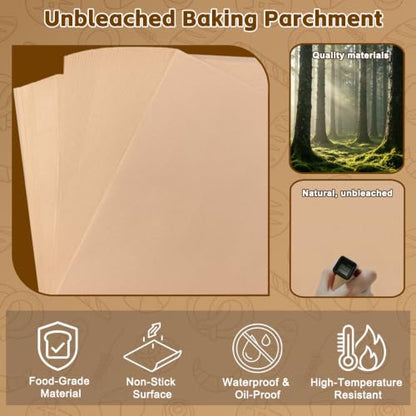 300 PCS Baking Parchment Paper Sheets - Non-Stick, Food Grade, 8x6 Inches