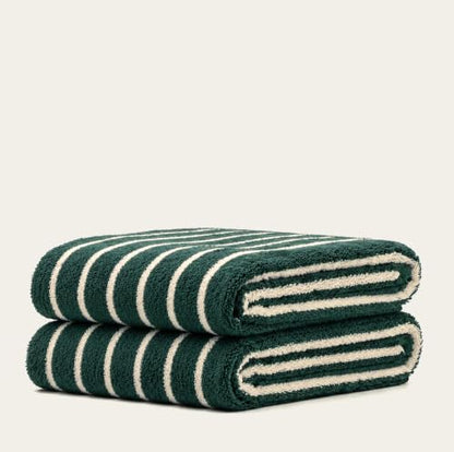 Italic Ultraplush Australian Cotton Bath Sheets Set - Verdant & Ecru, 2 Pack, 800GSM Luxury Towels
