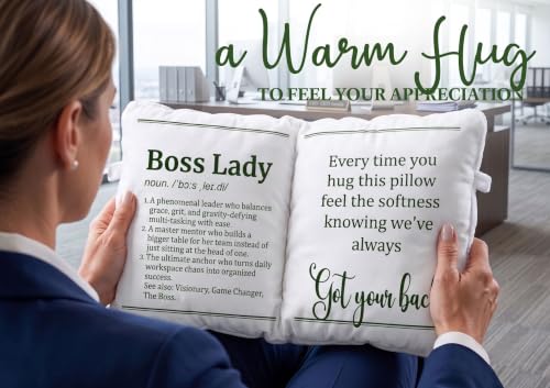 Boss Lady Book Shape Pillow - Gift for Boss Day and Christmas